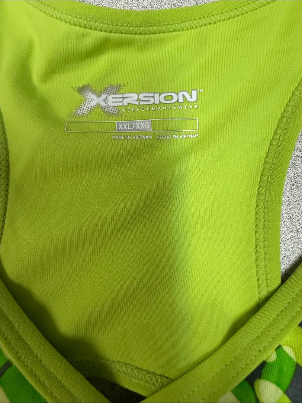 Xersion Neon Green Patterned Racerback Tank - Picture 8 of 13